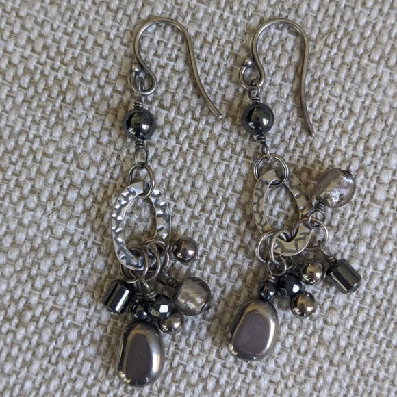 Silpada Sterling Silver + Hematite Earrings - Picture 4 of 8